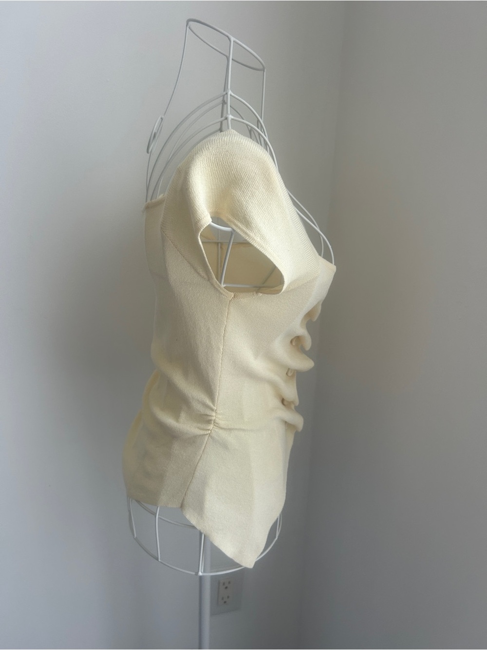 Zara Yellow Ruched Ruffle- Front Top - Picture 3 of 6